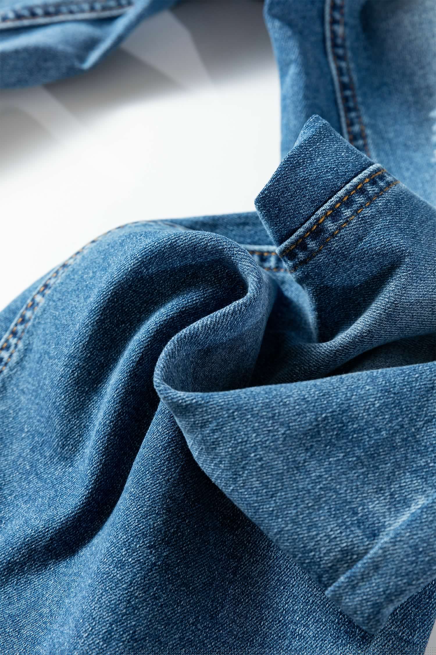 image-Myosotis Mid Rise Distressed Sneak Peek Straight Leg Jeans