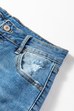 image-Myosotis Mid Rise Distressed Sneak Peek Straight Leg Jeans