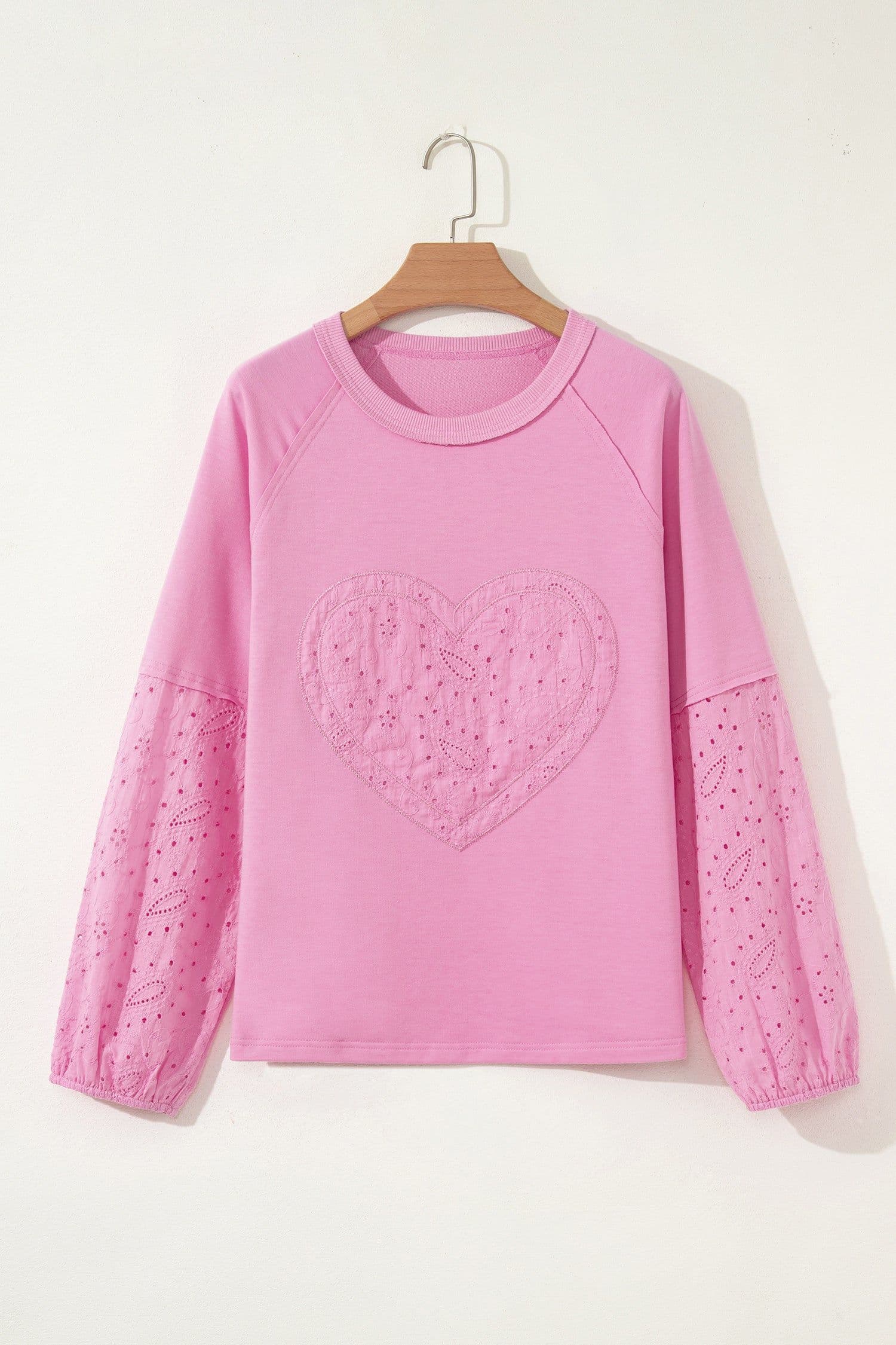 image-Pink Paisley Broderie Anglaise Long Sleeve Top
