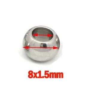 image-100pcs 2 mm-12 mm 316L Stainless Steel Beads European Ball Metal Big Hole Spacer Beads for Jewelry Making Diy Bracelet Necklace