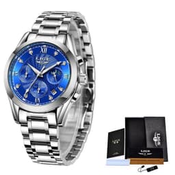 image-Men's Business Waterproof Watch With Stainless Steel Strap