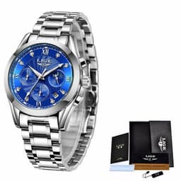 image-Men's Business Waterproof Watch With Stainless Steel Strap