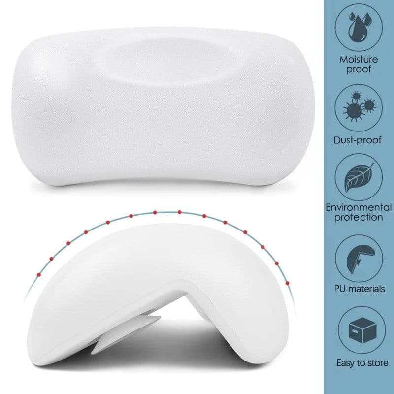 image-SPA Bath Pillow Non-slip Bathtub Headrest Soft Waterproof Bath Pillows with Suction Cups Easy To Clean Bathroom Accessories