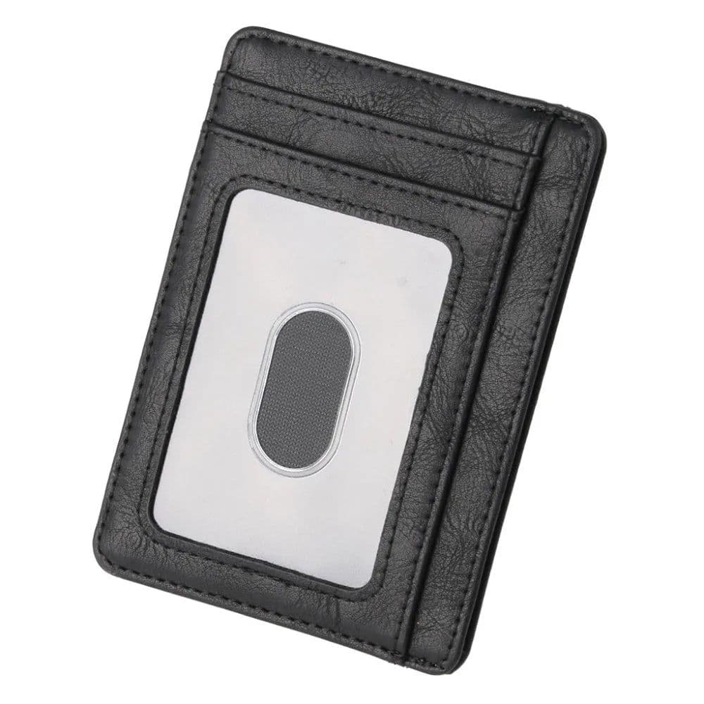 image-THINKTHENDO Slim RFID Blocking Leather Wallet Credit ID Card Holder Purse Money Case for Men Women 2020 Fashion Bag 11.5x8x0.5cm