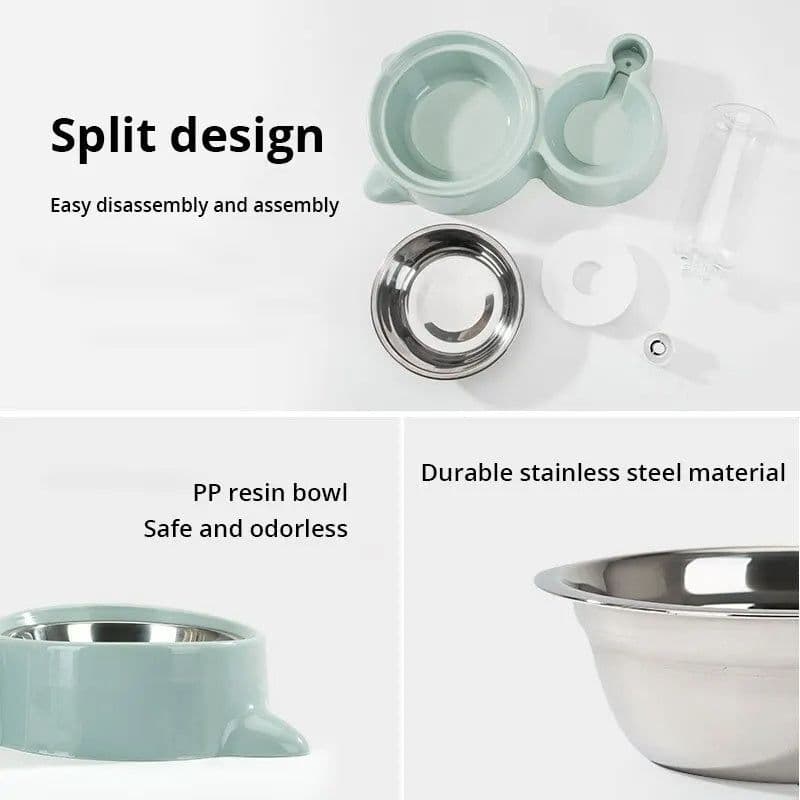 image-Pet Dog Cat Bowl Fountain Automatic Food Water Feeder Container For Cats Dogs Drinking Pet Articles Pet Cat Water Dispenser, Automatic Gravity Cat Water Bowl