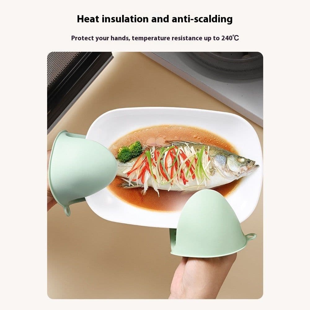 image-Silicone Microwave Oven Insulated Gloves Heatproof Baking Handbag