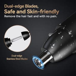 image-MAXGROOM Nose Hair Trimmer for Men Rechargeable 360 Rotating Dual-Blade Electric Shaver Eyebrows Nose Hair Trimmer Painless Safe