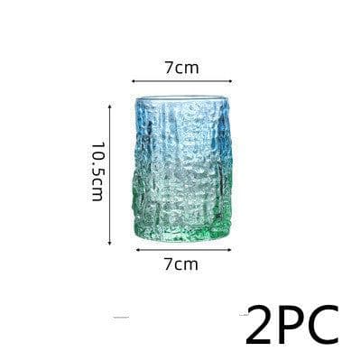 image-Gradient Color Wine Glass Tree Pattern Cup Glass Water Cup Tea Cup
