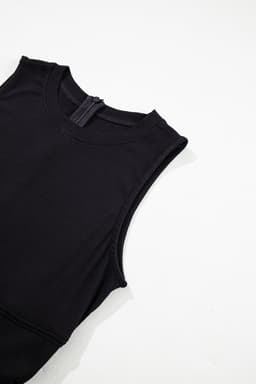 image-Black Cinched Waist Sleeveless Wide Leg Jumpsuit - Casual/Dressy