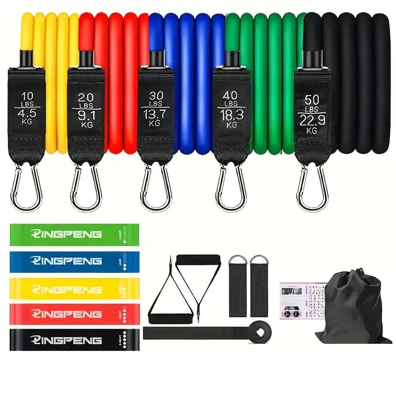 image-16pcs Resistance Bands Set with Handles - 5 Tube Fitness Bands