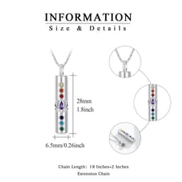 image-Lotus Flower Chakra Urn Necklaces for Ashes S925 Cremation Jewelry Gift for Women Girl