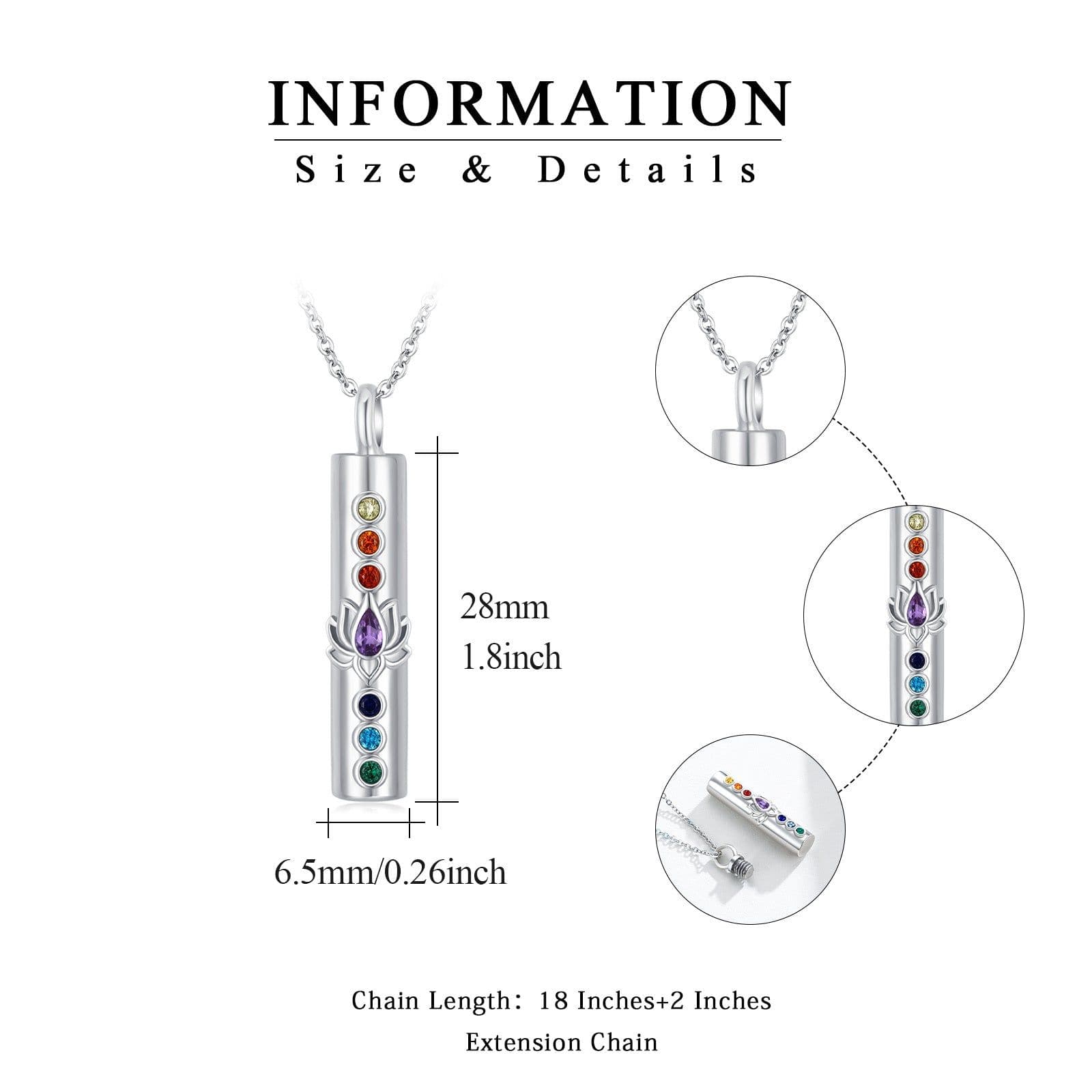 image-Lotus Flower Chakra Urn Necklaces for Ashes S925 Cremation Jewelry Gift for Women Girl