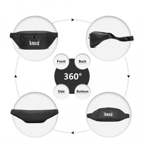 image-EA2136 - Kono Lightweight Fashion Sports Bum Bag For Men And Women - Black