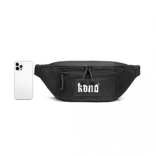 image-EA2136 - Kono Lightweight Fashion Sports Bum Bag For Men And Women - Black