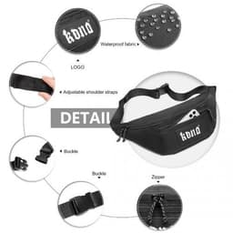 image-EA2136 - Kono Lightweight Fashion Sports Bum Bag For Men And Women - Black
