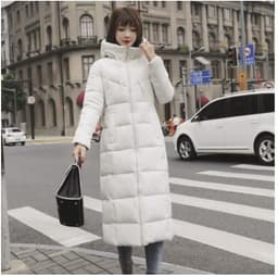 image-Women's thick over-the-knee plus size cotton coat
