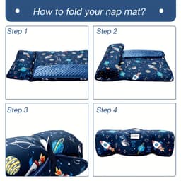 image-Rocket Pattern Nap Mat for Kids Travel & Daycare