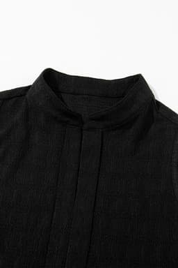 image-Black Lattice Split Neck Tank Top