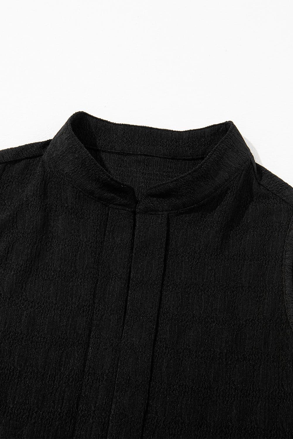 image-Black Lattice Split Neck Tank Top