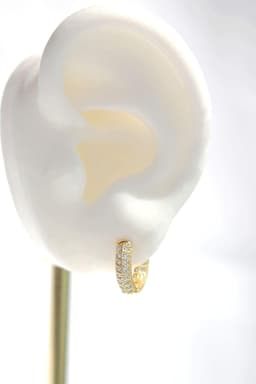 image-"Lorena" | 24K CZ Huggie Hoop Earrings