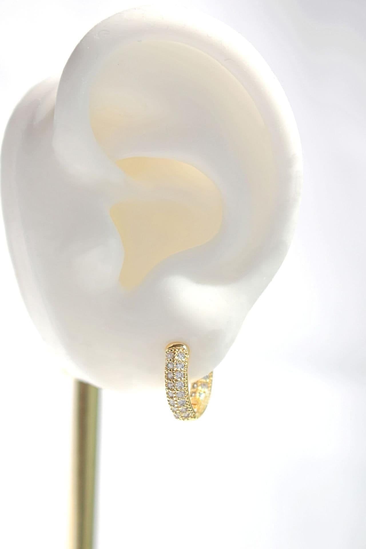 image-"Lorena" | 24K CZ Huggie Hoop Earrings