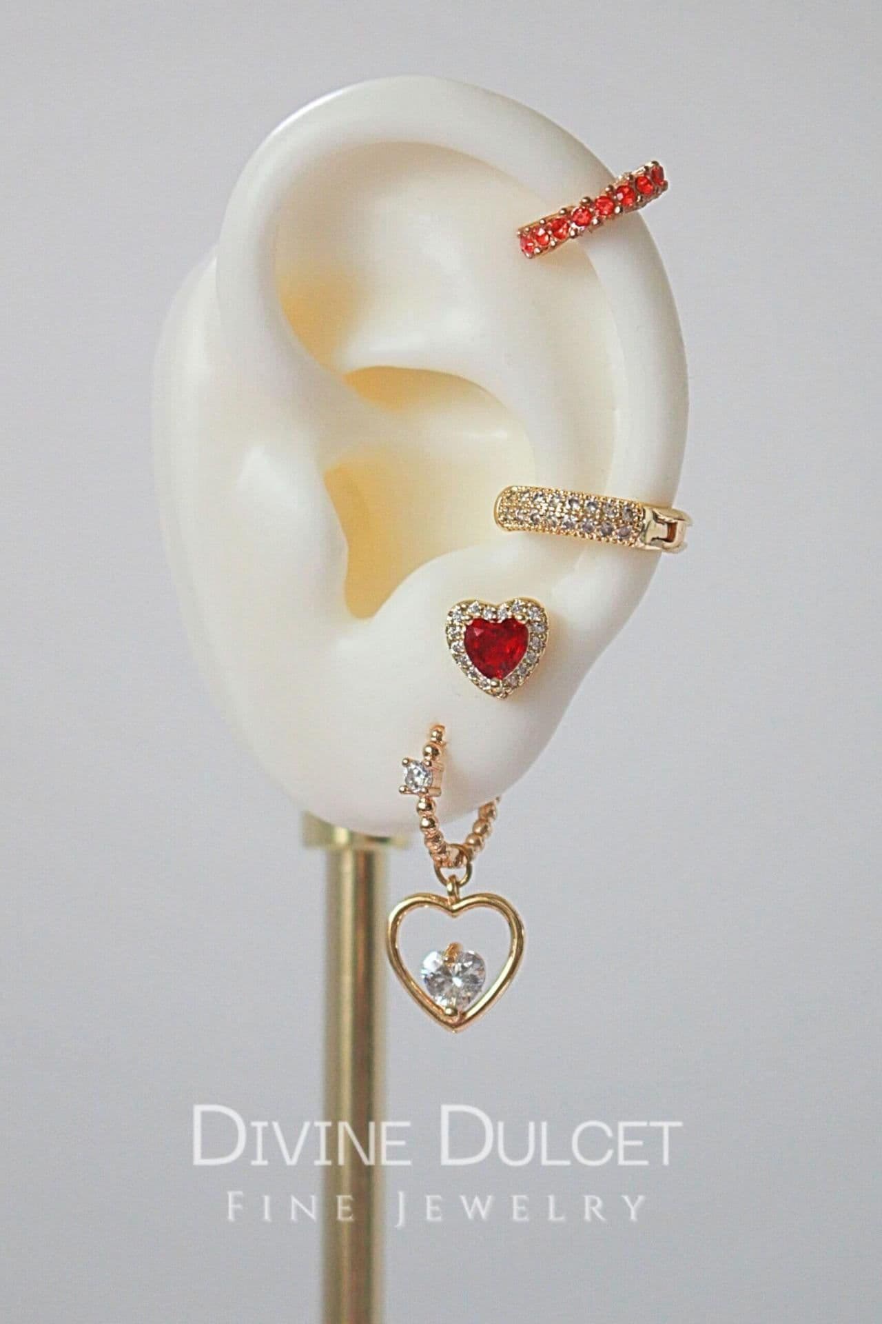 image-"Little Sweetheart" | 24K Heart Huggie Hoop Earrings