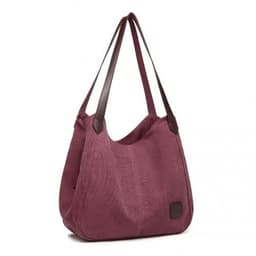 image-EB2040L - Kono Canvas Shoulder Tote Bag - Claret