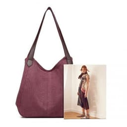image-EB2040L - Kono Canvas Shoulder Tote Bag - Claret