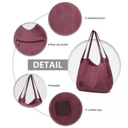 image-EB2040L - Kono Canvas Shoulder Tote Bag - Claret