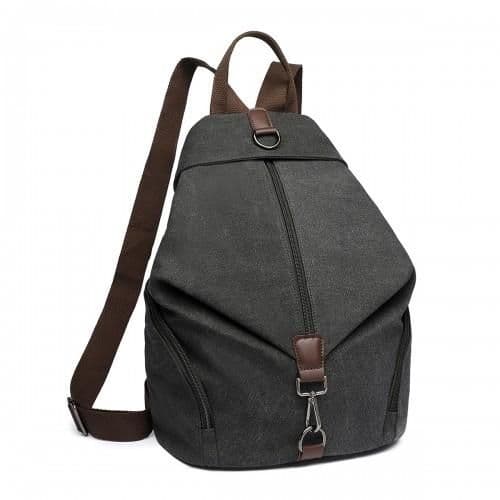 image-EB2044 - Kono Fashion Anti-Theft Canvas Backpack - Black