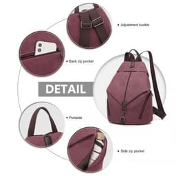 image-EB2044 - Kono Fashion Anti-Theft Canvas Backpack - Claret