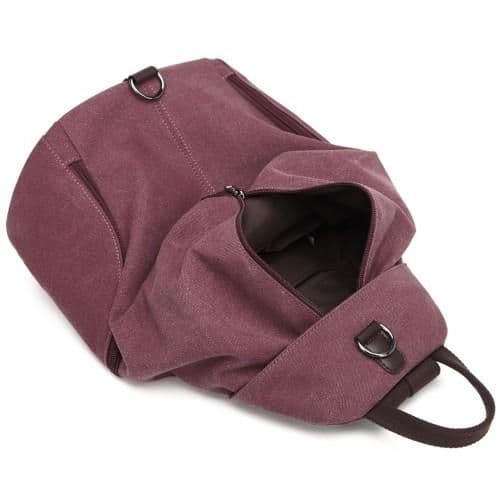 image-EB2044 - Kono Fashion Anti-Theft Canvas Backpack - Claret
