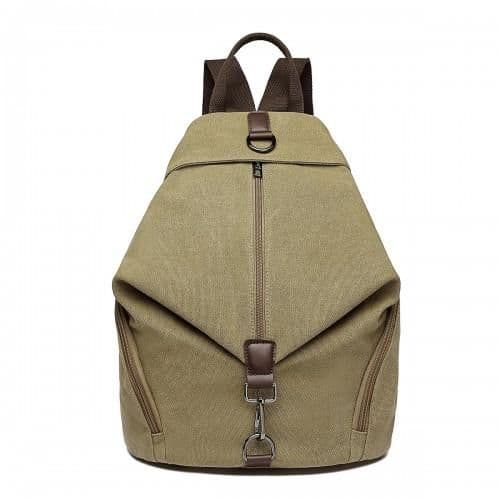 image-EB2044 - Kono Fashion Anti-Theft Canvas Backpack - Khaki