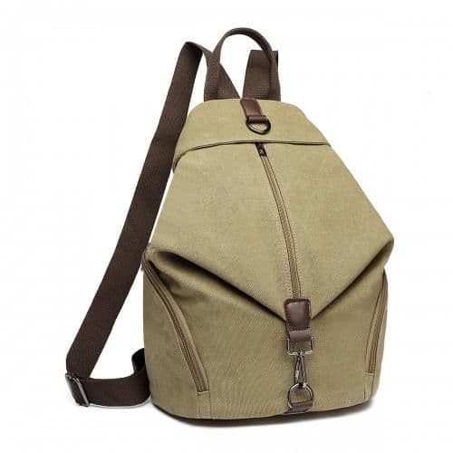 image-EB2044 - Kono Fashion Anti-Theft Canvas Backpack - Khaki