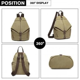 image-EB2044 - Kono Fashion Anti-Theft Canvas Backpack - Khaki