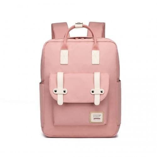 image-EB2211 - Kono Casual Daypack Lightweight Backpack Travel Bag - Pink