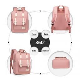 image-EB2211 - Kono Casual Daypack Lightweight Backpack Travel Bag - Pink