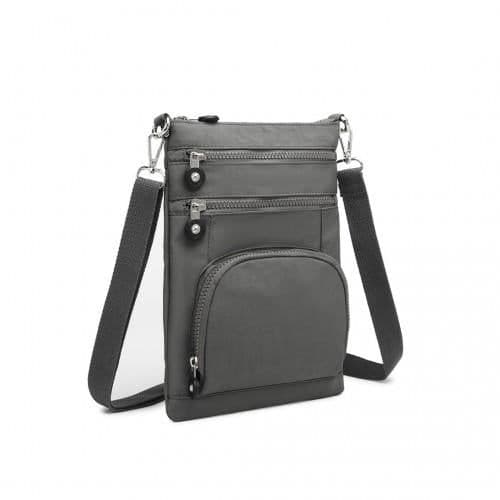 image-EB2228 - Kono Casual Multi Pocket RFID Blocking Cross body Bag - Grey