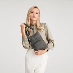 image-EB2228 - Kono Casual Multi Pocket RFID Blocking Cross body Bag - Grey