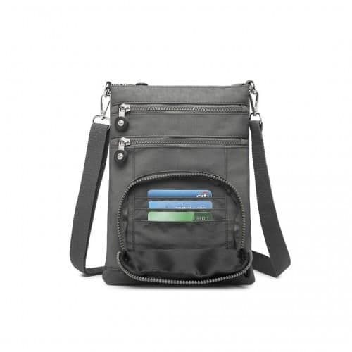 image-EB2228 - Kono Casual Multi Pocket RFID Blocking Cross body Bag - Grey