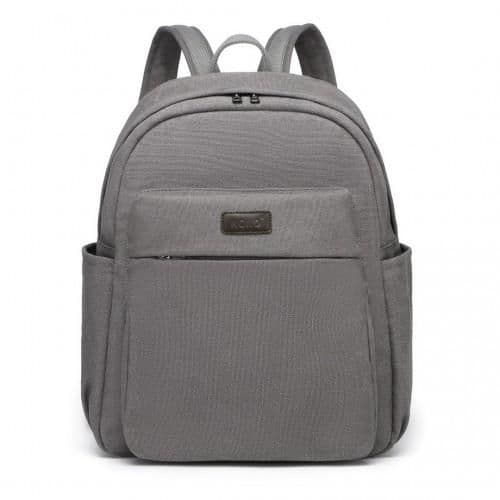 image-EB2234 - Kono Canvas Lightweight Casual School Backpack - Grey
