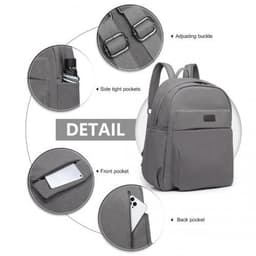 image-EB2234 - Kono Canvas Lightweight Casual School Backpack - Grey