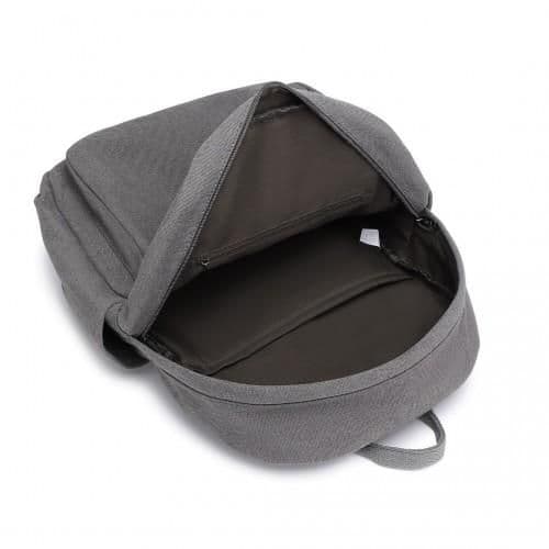 image-EB2234 - Kono Canvas Lightweight Casual School Backpack - Grey