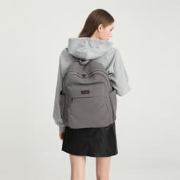 image-EB2234 - Kono Canvas Lightweight Casual School Backpack - Grey