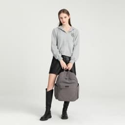 image-EB2234 - Kono Canvas Lightweight Casual School Backpack - Grey