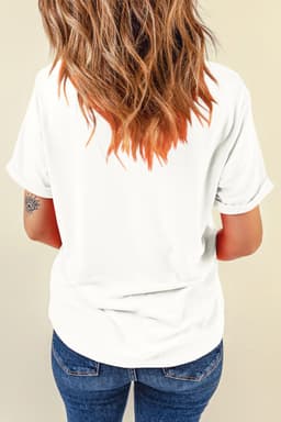 image-Jesus Loves You Graphic Tee - White Cotton Blend Casual T-Shirt