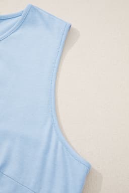 image-Coffee Plus Size Solid Color Bow Tie Peplum Tank Top