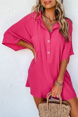 image-Black Half Button Collared Romper