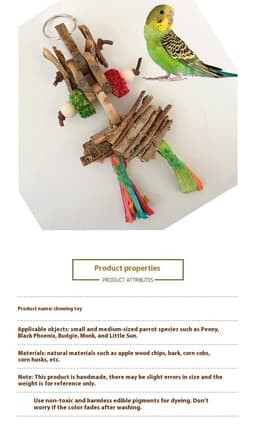 image-Parrot Bird Bite Toy String Relieving Stuffy Decorative Color Pendant