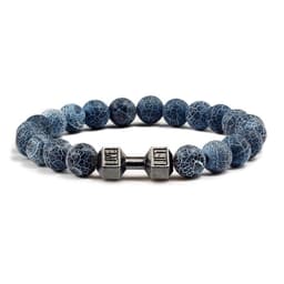 image-Turquoise Energy Gun Black Electroplated Alloy Barbell Bracelet